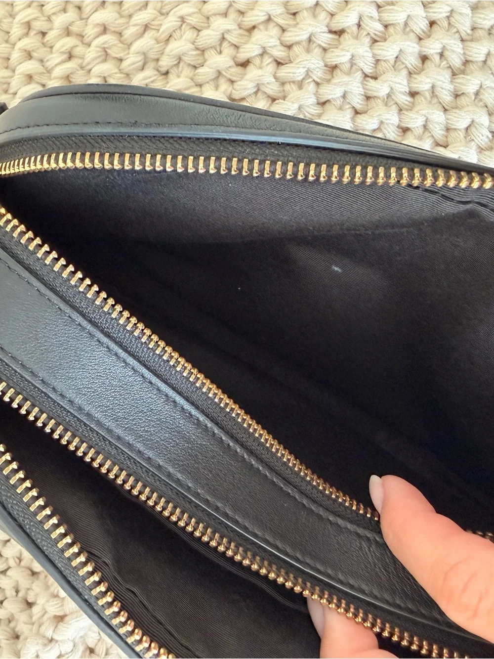 Coach Black Quilted Leather Crossbody with Gold Hardware